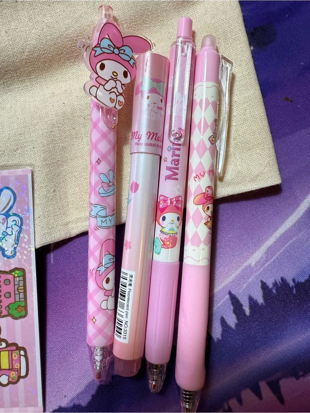 Sanrio My Melody Pink and Cream Kawaii Stationery & Plush Set